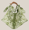 Silk Scarf Tote Bag With Wooden Fish Handle - Hats Off